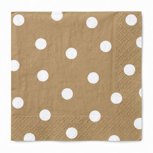 Elegant Gold Polka Dot Luncheon Napkins - 6.5 In. X 6.5 In.