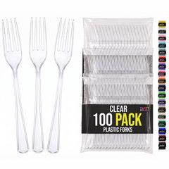 Heavy Duty Clear Plastic Forks | 7.5 in. | 100 Count