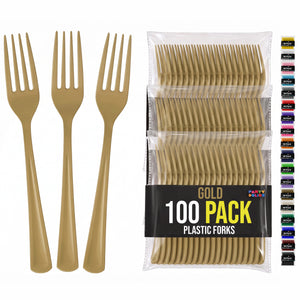 Heavy Duty Gold Plastic Forks | 7.5 in. | 100 Count
