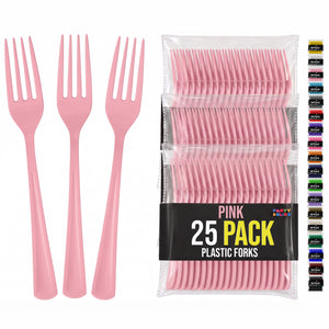 Pink Plastic Forks | 25 Count