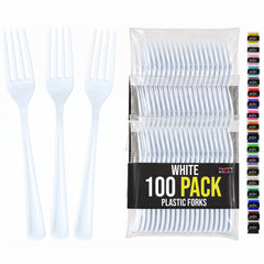 Heavy Duty White Plastic Forks | 7.5 in. | 100 Count