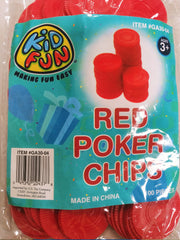 Red Poker Chips/100 Per Pkg - 100 Count