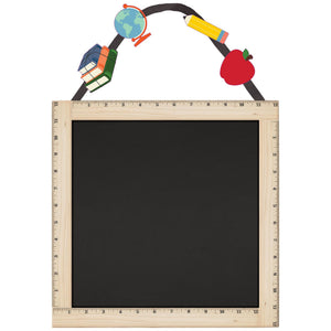 Hanging Ruler Chalkboard Sign with Classroom Icons