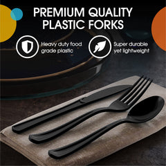 Black Plastic Forks | 25 Count