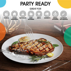 Heavy Duty Clear Plastic Forks | 50 Count