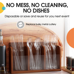 Unleashed - Heavy Duty Clear Plastic Spoons | 50 Count