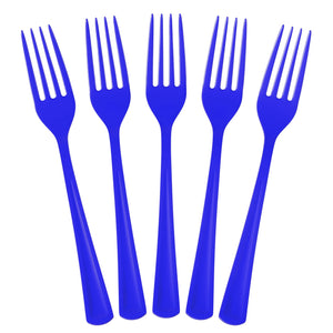 Dark Blue Plastic Forks | 25 Count