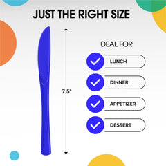 Dark Blue Plastic Knives | 25 Count