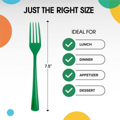 Emerald Plastic Forks | 25 Count