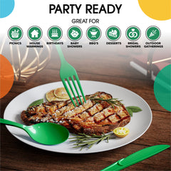 Heavy Duty Emerald Green Plastic Knives | 50 Count