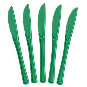 Heavy Duty Emerald Green Plastic Knives - 7.75 in. | 100 Count
