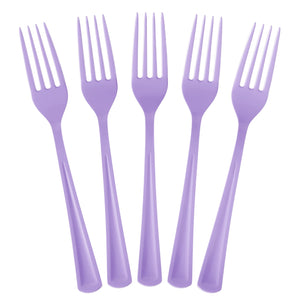 Heavy Duty Lavender Plastic Forks | 7.5 in. | 100 Count