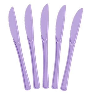 Heavy Duty Lavender Plastic Knives - 7.75 in. | 100 Count