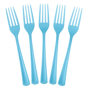 Light Blue Plastic Forks | 25 Count