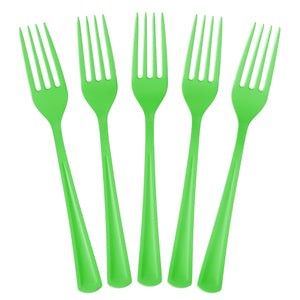 Lime Green Plastic Forks | 25 Count