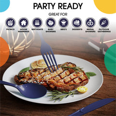 Heavy Duty Navy Plastic Forks | Case of 1200