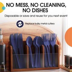 Heavy Duty Navy Plastic Knives | 50 Count