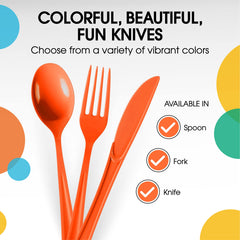 Heavy Duty Orange Plastic Knives | Case of 1200