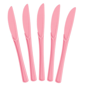 Heavy Duty Pink Plastic Knives - 7.75 in. | 100 Count