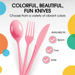 Heavy Duty Pink Plastic Knives | Case of 1200