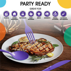 Heavy Duty Purple Plastic Forks | 50 Count