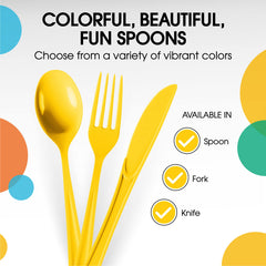 Heavy Duty Yellow Plastic Spoons | Case of 1200