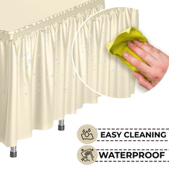 Ivory plastic table skirt