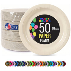 10 In. Ivory Paper Plates - 50 Ct.
