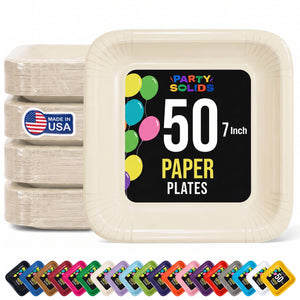 7 In. Ivory Square Paper Plates - 50 Ct.