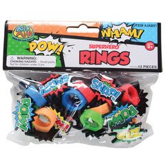 Superhero Rubber Rings - 12 Count