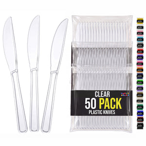 Heavy Duty Clear Plastic Knives | 7.75 in. | 50 Count