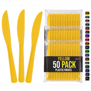 Heavy Duty Yellow Plastic Knives | 7.75 in. | 50 Count