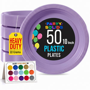 10 in. Lavender Plastic Plates | 50 Count
