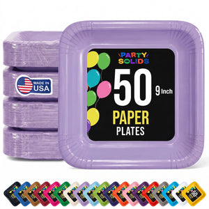 9 In. Lavender Square Paper Plates - 50 Ct.