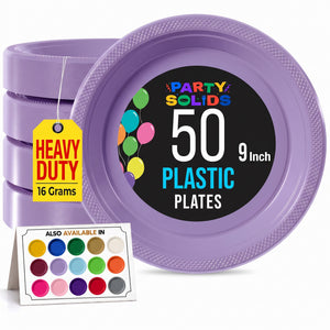 9 in. Lavender Plastic Plates | 50 Count