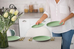 8.5 In. Scalloped Paper Plates - Matcha | 10 Count