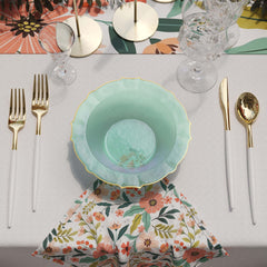12 Oz. Mint/Gold Petal Bowls | 120 Count