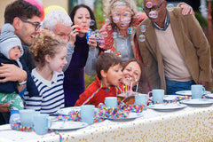 Celebrate Printed Plastic Table Cover 54" x 108" White/Gold