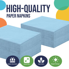 Light Blue Luncheon Napkins | Case of 3600