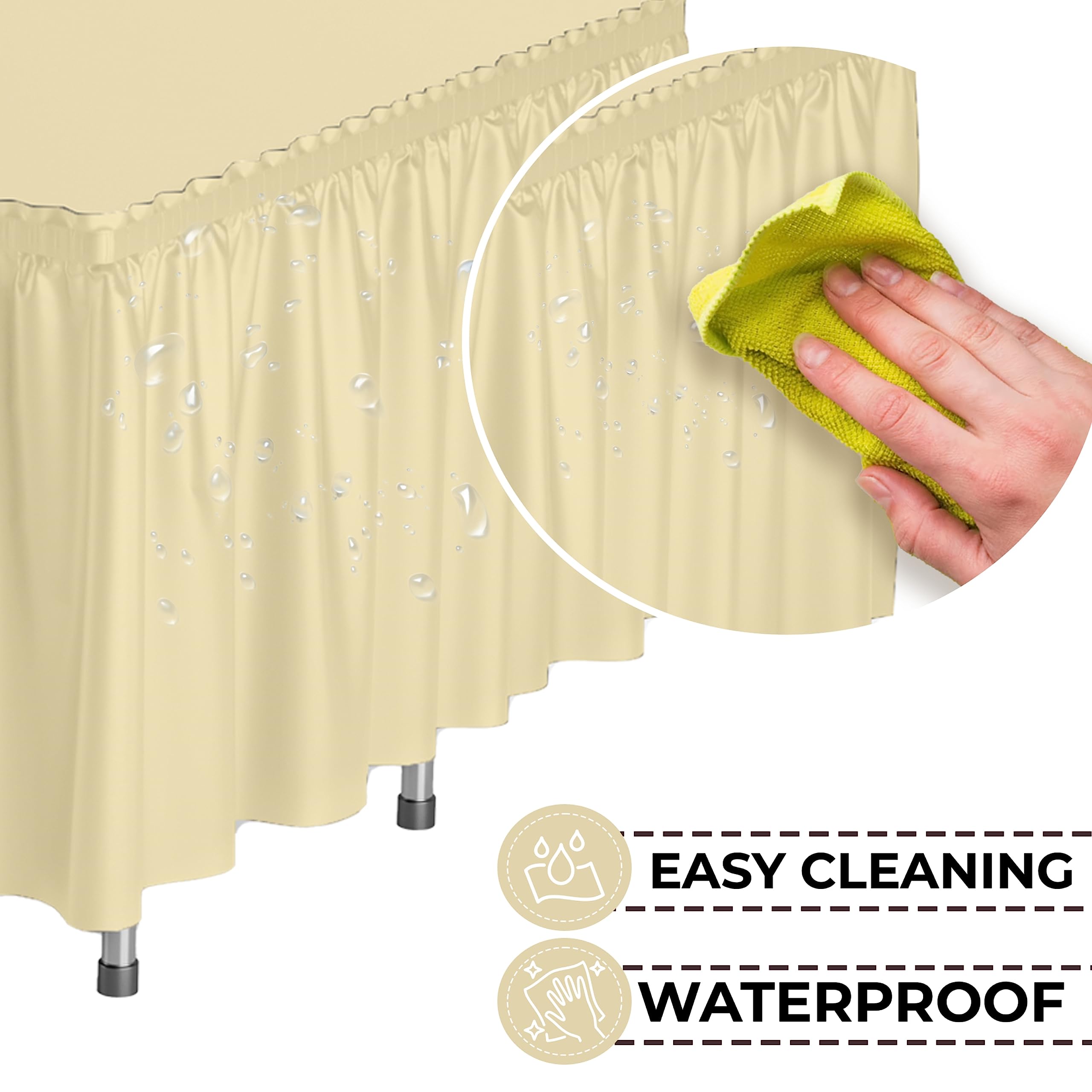 Light Yellow Plastic Table Skirt