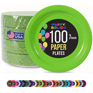 7 in. Lime Paper Plates | 100 Count