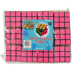 Neon Puzzle Cubes - 12 Count