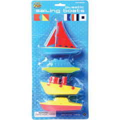 Plastic Sailing Boats/4 Per Pkg - 4 Count