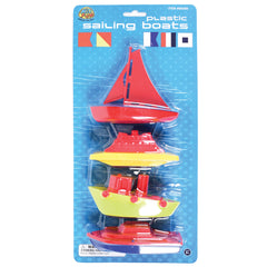 Plastic Sailing Boats/4 Per Pkg - 4 Count