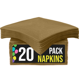Gold Beverage Napkins | 20 Count