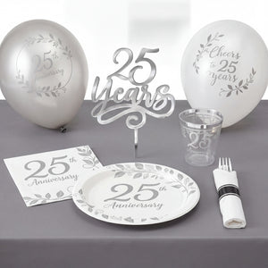 81 Pcs 25th Anniversary Party Kit - For 8 Guests