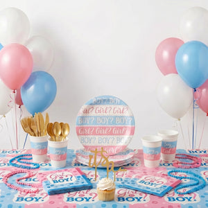 84 Pcs Gender Reveal Base Party Kit - For 8 Guests