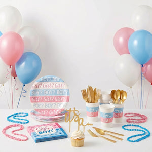 128 Pcs Gender Reveal Party Mid Kit - For 8 Guests