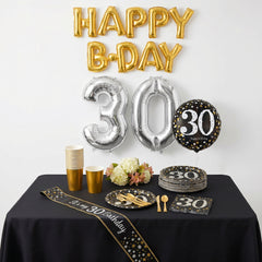 68 Pcs 30th Birthday Party Mid Kit - For 8 Guests