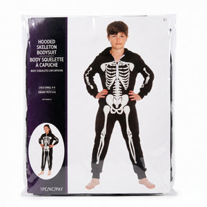 Boys' Skeleton Bodysuit with Hood - Child S (4-6)
